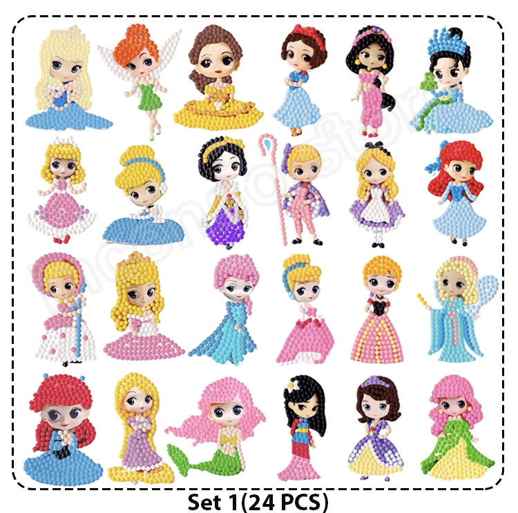 5D изкуствени диаманти за рисуване на стикери【Набор от 24】