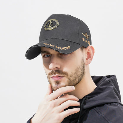 30% ОТСТЪПКА🧢🔥Оригинална бейзболна шапка с метално лого на Anchor, петпанелен слънцезащитен капак, висока подметка