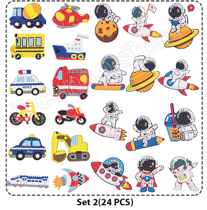 5D изкуствени диаманти за рисуване на стикери【Набор от 24】