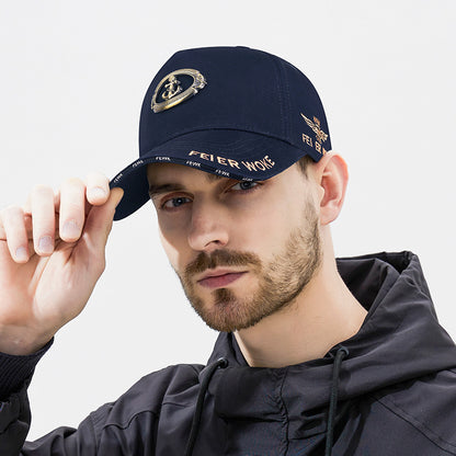 30% ОТСТЪПКА🧢🔥Оригинална бейзболна шапка с метално лого на Anchor, петпанелен слънцезащитен капак, висока подметка