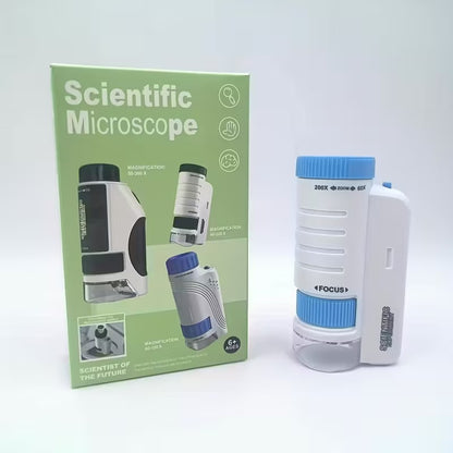 Ръчен мини микроскоп с LED светлина за тийнейджъри - преносима образователна научна играчка