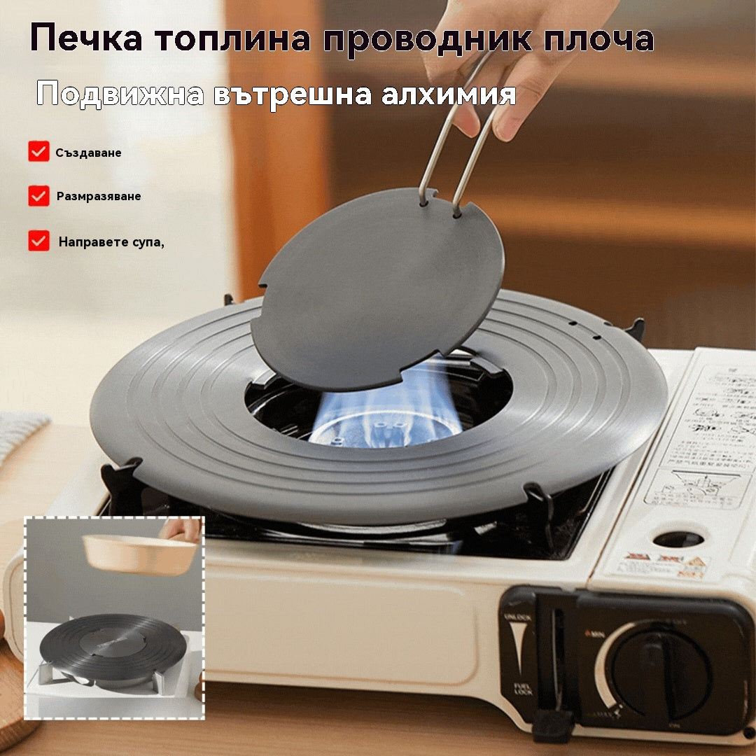 🔥🍳Топлопроводник за домакинска печка (подходящ за готвене, приготвяне на супа, размразяване на съставки и предпазване на тенджери от изгаряне)